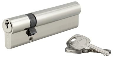 THIRARD - Cylindre de serrure double entrée STD UNIKEY (achetez-en plusieurs, ouvrez avec la même clé), 30x90mm, 3 clés, nickelé