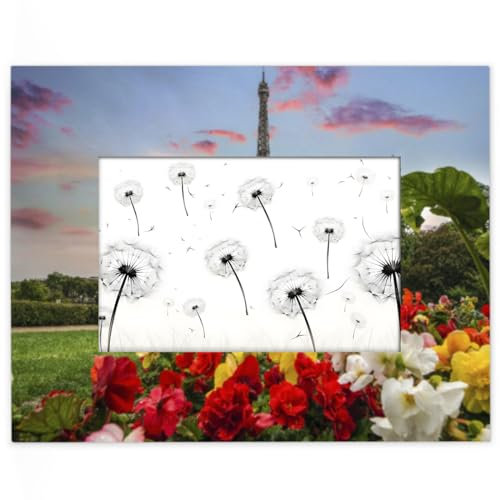 Spring Eiffelturm Bilderrahmen für Display, 13,9 x 8,8 cm, Paris, Eiffelturm, Holzrahmen, Desktop oder Wand, Heimdekoration, Bilderrahmen