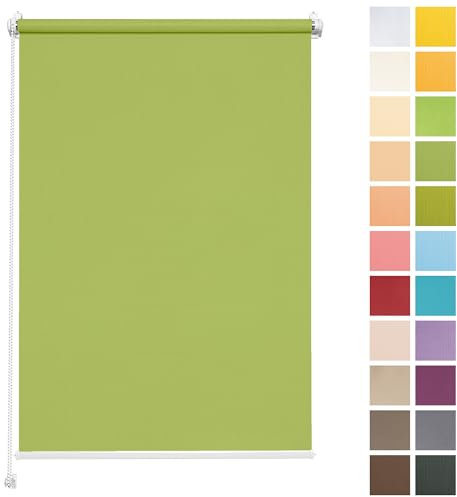 Rettika Sichtschutz Rollo ohne Bohren - Dunkelgrün, Breite: 75cm, Höhe 120 - Rollos für Fenster ohne Bohren, Fenster rollos für innen, Jalousien zum Klemmen, Klemmrollo