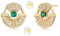 Jenosy 18K Vergoldet Ohrringe Damen Sector Gold Ohrringe mit Grün Kristall Kleine Boho Beach Simple Delicate Ohrringe Creolen Handmake Hypoallergenes Schmuck