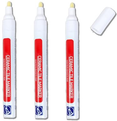 3 Pezzi Pennarello per Fughe Piastrelle,Stucco per Fughe Piastrelle,Pennarello Fughe Bianco,Pennarello per Fughe,Penna per Fughe Piastrelle Bianco per Ripristinare Piastrelle Pavimenti Pareti Bagni