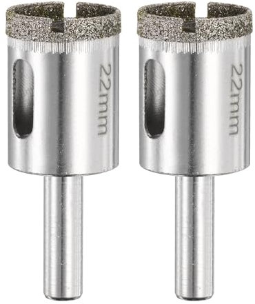 sourcing map 2 brocas de diamante de 22 mm, herramienta de perforación de corte de núcleo de azulejos para vidrio, cerámica, mármol, porcelana, azulejos, cuarzo y acuarios