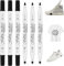 Bkemkri Lot de 6 stylos à textile lavables en machine, Double pointe, Marqueur Textile et Tissu, Résistants à l'eau Durable, Stylo Vetement Textile pour T-Shirt Sac Tissu Chaussures Jean, Noir