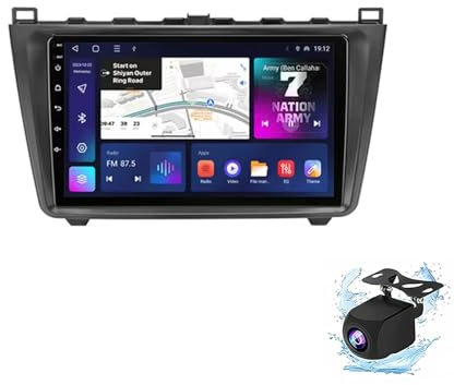WOMGKDA Android Car Stereo for Mazda 6 2007-2012 Radio Carplay Wireless Android Auto, 9 inch Touch Screen GPS Navigation WiFi Bluetooth FM RDS(1+32G)
