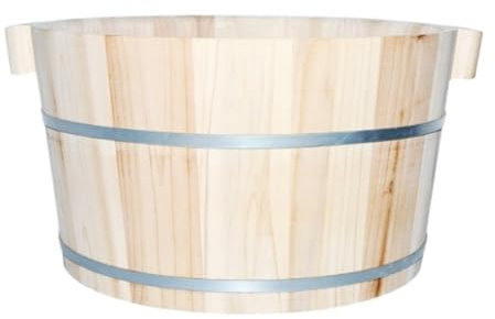 REIFOR Bain De Pied Bassine Pied 1 Baril De Bain De Pieds Fait À La Main, Accessoires De Salle De Bain À Surface Lisse Bassine Bain De Pied