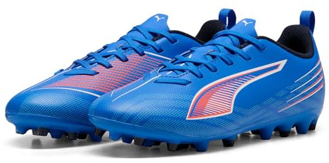 PUMA Unisex Kinder Ultra 6 Play Mg Jr Fußballschuh, Ultra Blau PUMA Weiß Leuchtend Rot, 29 EU