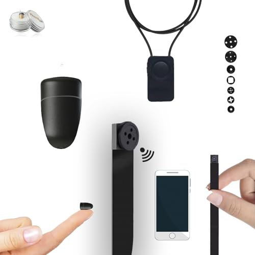 Pinganillos Ocultos Kit Completo Mini Camara Espia Boton con Auricular Espia Invisible Inalambrico - Copiar Examen - WiFi HD 1080p Real. Ideal para Leer Folios A4. (Pinganillo UltraMini)