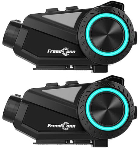 FreedConn Motorbike Bluetooth Intercom Headset Camera R3 with 2K 140° Lens 360°Shooting, 2-6 Riders 3200Feet Motorcycle Communication Systems,2000mAh 45Hours /Night Vision Max 512G (R3 2Pack Black)