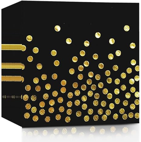40 Stück Schwarz Gold Geburtstag Servietten,33x33cm Papier Party Servietten für Mann Frau Mädchen Geburtstag Party Deko