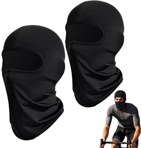 Makoto Nobu 2 Stücke Sturmhauben, Lycar Schwarz Motorradmaske, Atmungsaktiv Gesichtshaube, Skimaske, Balaclavas, UV-Schutz,Fahrrad Gesichtsmaske für Herren und Damen, für Draußen Sport