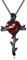 DAYLINLOVE Schwarze Rose Kreuz Kette 925 Sterling Silber Gothic Rot Herz Crucifix Anhänger Schmuck Geschenk für Damen