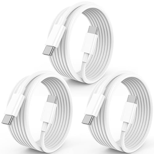 LCOGPDOY USB C to USB C Charger Cable 3Pack 60W 3M Type C Cable Fast Charging for iPhone 16/15/ 15 Plus/ 15 Pro/ 15 Pro Max, for iPad Pro/Air/Mini, for MacBook Air/Pro