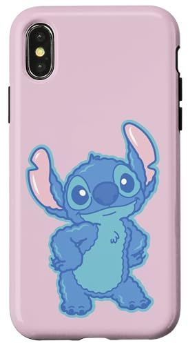 Disney Lilo & Stitch Fluffy Cute Pose Stitch Hülle für iPhone X/XS