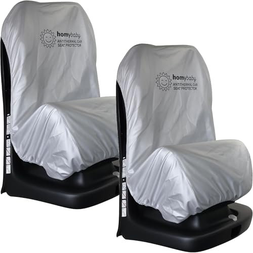 HOMYBABY® Thermoschutz für Autositz, Universalgröße, verstellbar, Anti-UV, für Auto, Gruppe 0, 1, 2, 3 (1, Universal), 2 Stück