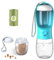 3 in 1 Portable Dog Water Bottle with Food Container and Waste Bag, Multifunctional Pet Travel Water Dispenser Water Bottle for Outside Drinking and Eating, Suitable for Puppy and Cats