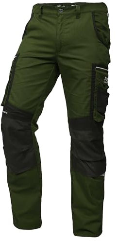 PUMA Workwear Precision X - Arbeitshose Herren - Premium Arbeitskleidung mit vielen Taschen und verstärkten Kniepartien - Funktionshose mit Stretch für Handwerk und Baugewerbe - Oliv - 52