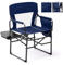Outopee Folding Camping Directors Chair, Portable Foldable Outdoor Chair with Built-in Cup Holder, Side Table, Storage Pocket for Beach Tailgating Fishing Trip Picnic Concert, Blue