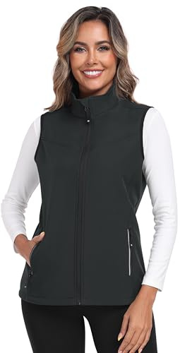 MoFiz Gilet da Donna Softshell Antivento Leggero Vest Cappotto Senza Maniche Giacca Calda Con Cerniera