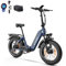 ttgo E Bike Klapprad, 20 Zoll Elektrofahrrad für Herren mit 36V 25AH Abnehmbarem Akku, 4.0 Fat-Tire Mountain Ebike mit 250W Motor und Drehmomentaufnehmer Reichweite 100-120KM, F6 (Blau)