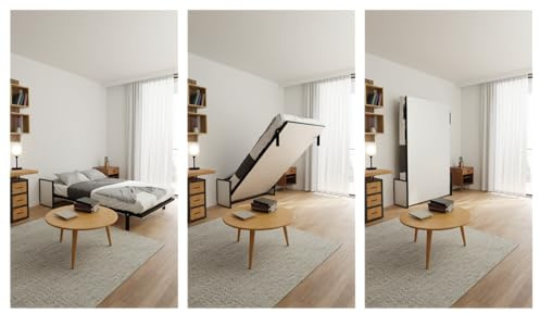 Wallbedking - Schrankbett Morphy Studio - Klappbett Platzsparende - Wandbett– Modulares multifunktionales SizeFlex- und TypeFlex-System, Klappbett mit Sofa-Modulen (120x200, Vertical)