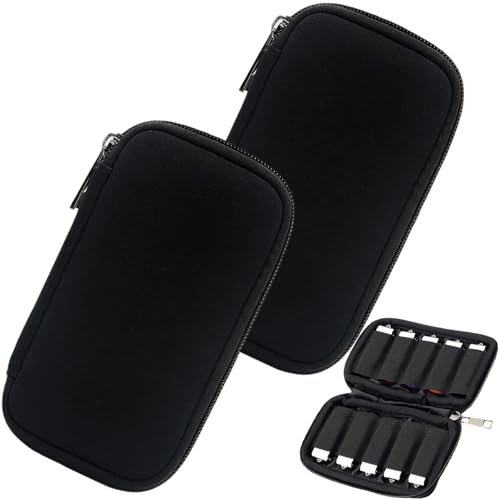 2 PCS Flash Drive Cases Portable Thumb Drive Caes for Home Office | 10 Slots USB Storage Bag Superior Protection Durable Polyester Dual Pack Compact for Busines Store Small Items