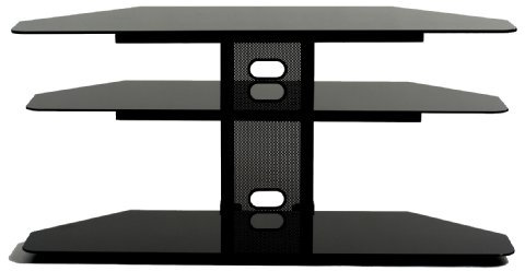 TransDeco Corner TV Stand with 2 AV Shelves for 32 to 55-Inch Plasma/LCD TV