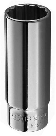 FACOM 1/4 Inch Socket Spanner, 12 Point, 14 mm Extra Long, 1 Piece, R.14EL