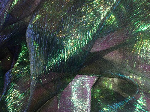 Mc-Stoff Multicolor Effekt Organza schwarz grün Glitzer Optik Meterware Twotone
