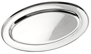 ROYAL NORFOLK 7972030 Plato Servir Inoxidable Oval, 30 cm, R, Acero, Metal, 30 cm
