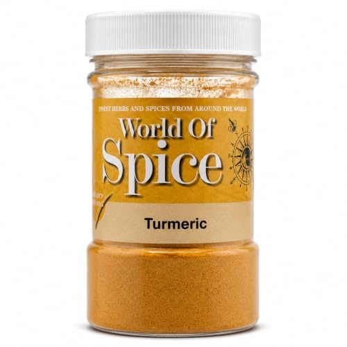 World of Spice Ground Turmeric Powder 400g Catering Size Jar – Premium 100% Natural, Golden Turmeric Spice Powder Seasoning for Cooking - Home Cooks, Professional Chefs & Commercial Kitchens