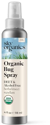 Sky Organics Organic Bug Spray for Body, Alcohol & DEET Free USDA Certified Organic to Protect & Repel, 4 fl. Oz.
