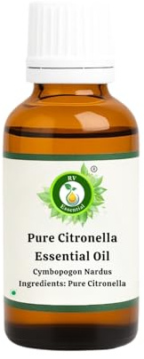 R V Essential Reines Citronella Ätherische Öl 30ml (1.01 Unzen) - Cymbopogon Nardus (100% reiner und natürlicher Dampf destilliert) Pure Citronella Essential Oil