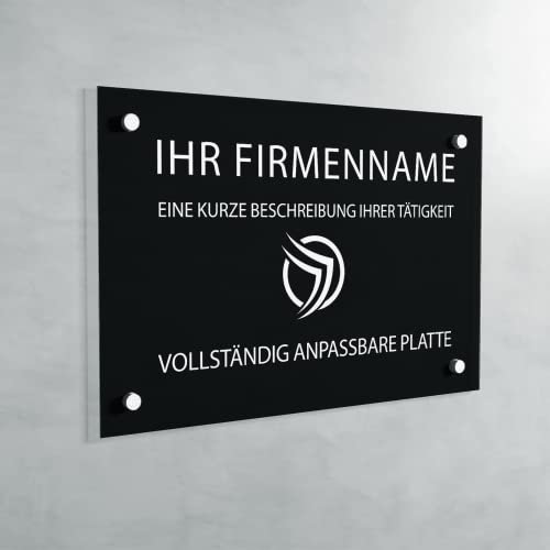 Praxisschild aus PVC - Graviertes Berufsschild zur Anpassung - Individuelle Größe (Noir/Schwarz)