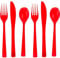 Unique Party - Juego de Cubiertos de Plástico para 6 Personas - Color Rojo - 18 Piezas (39484)