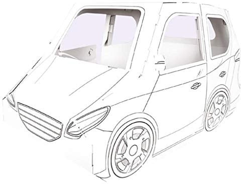 Tektorado Autospiel, Mehrfarbig, Einheitsgröße 125 x 80 cm, Kartonauto Spielzeug, 2-10 Jahre, 1 x buntes Spielauto