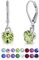 DTPSilver - Damen Klappbügel Ohrringe 925 Sterling Silber und mit Kristallen von Swarovski® Elements 6 mm Runde - Farbe : Peridot