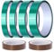 Youmile 4 Rollen Polyester Hochtemperaturband Grünes PET-Band 8/12/20/25 mm x 33 m (108 ft) Silikon-Klebeband zum Abdecken, Leiterplatten mit 2 Rollen 15 mm x 10 m (33 ft) Teflonband