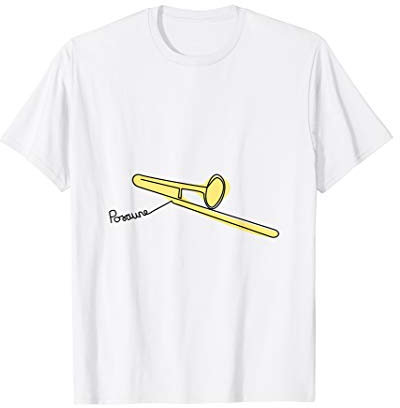 Posaune One-Line Musiker Design Blas-Orchester T-Shirt