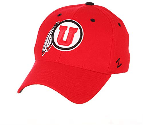 Zephyr NCAA Utah Utes Mens Stretch Fitted Hat Team Color, Utah Utes Red, Large