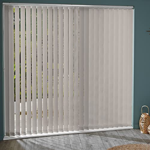 MADECOSTORE 5 vertikale Lamellen 89 mm verdunkelnd, einfarbig für kalifornische Markisen, 8,9 x 280 cm, Beige