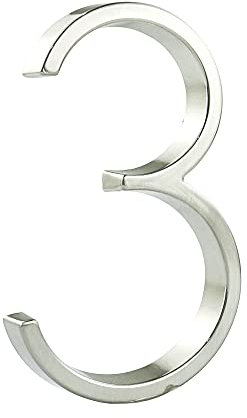 HASWARE Targa Con Numero Civico Galleggiante: 5 Pollici (12cm) Moderna Segnaletica Per Porte, Perfetta Per I Numeri Dell'Indirizzo Di Casa (3, Argento)