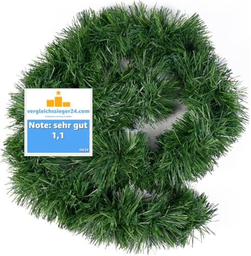 Weihnachtsgirlande grün 10 Meter - künstliche Dekogirlande Ø 10 cm - Tannen Girlande Weihnachten