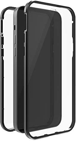 Black Rock - Hülle 360 Grad Glass Case Passend für Apple iPhone 13 Pro I Handyhülle, Magnet Verschluss, Durchsichtig, Cover (Transparent mit schwarzem Rahmen)