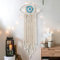 LOMOHOO Großer Boho-Traumfänger, böser Blick, Makramee, Wandbehang, gewebter Traumfänger für Schlafzimmer, Zuhause, Schlafsaal, Raumdekoration (beige)