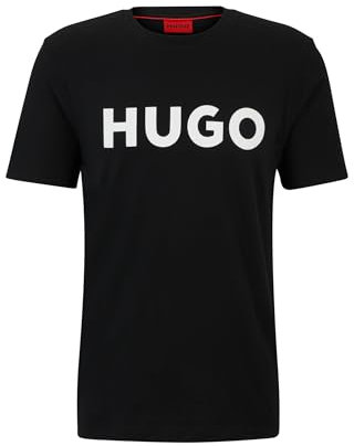 HUGO Men T-Shirt Black/White 002 Large