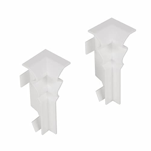 PROVISTON | Innenecken für | Sockelleiste | Berliner Profil | 16 x 58 mm | MDF foliert | Weiß | annährend RAL 9016 | Hamburger Fußleiste | 2 Stück