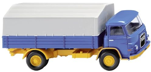 Wiking 0411 02 H0 Man 415 Flatbed Truck Blue/Melon Yellow
