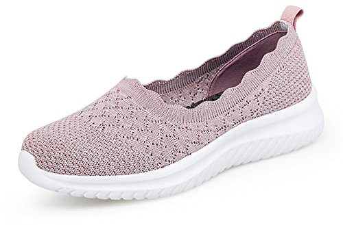 Femmes Sneakers Chaussures de Sport Antidérapantes Résistantes à l'usure Fitness Walking Chaussures d'entraînement Chaussures de Baskets,Rose,39EU