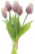 mucplants künstliche Tulpen ca. 26cm Tulpenbündel mit 3 Tulpen und 2 Tulpenknospen real Touch (Lila)