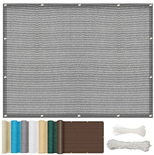 Garten Schattierungsnetz 2 x 4 m Segel Baldachin, Schattiernetz, Sichtschutz Windschutz Tarp mit Ösen Kabelbinder und Kordel für Garten Terrasse Camping Outdoor, Grau